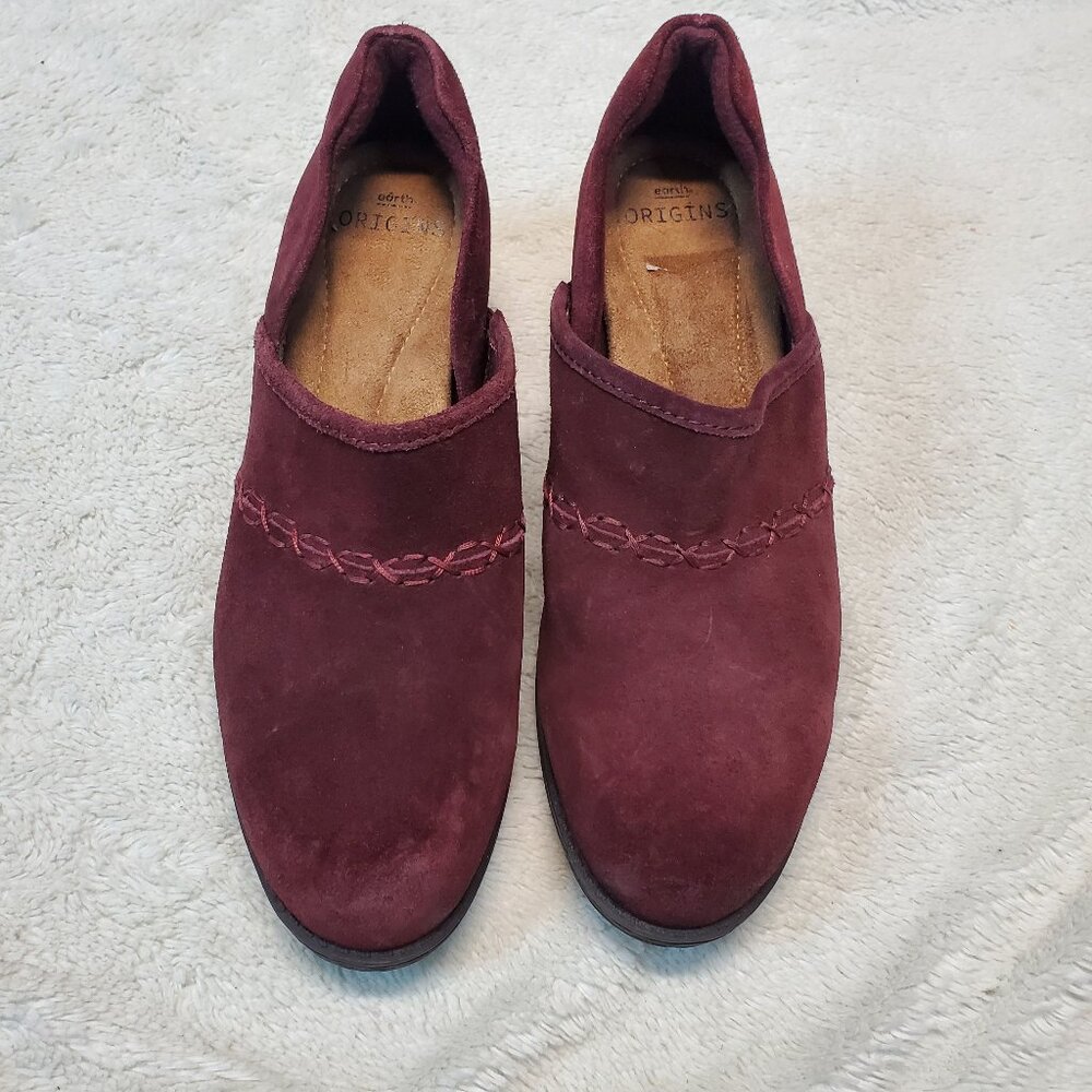 Earth Spirit Burgundy Red Suede Heeled Shoes 8.5 Celestial Bohemian‎ Cottagecore